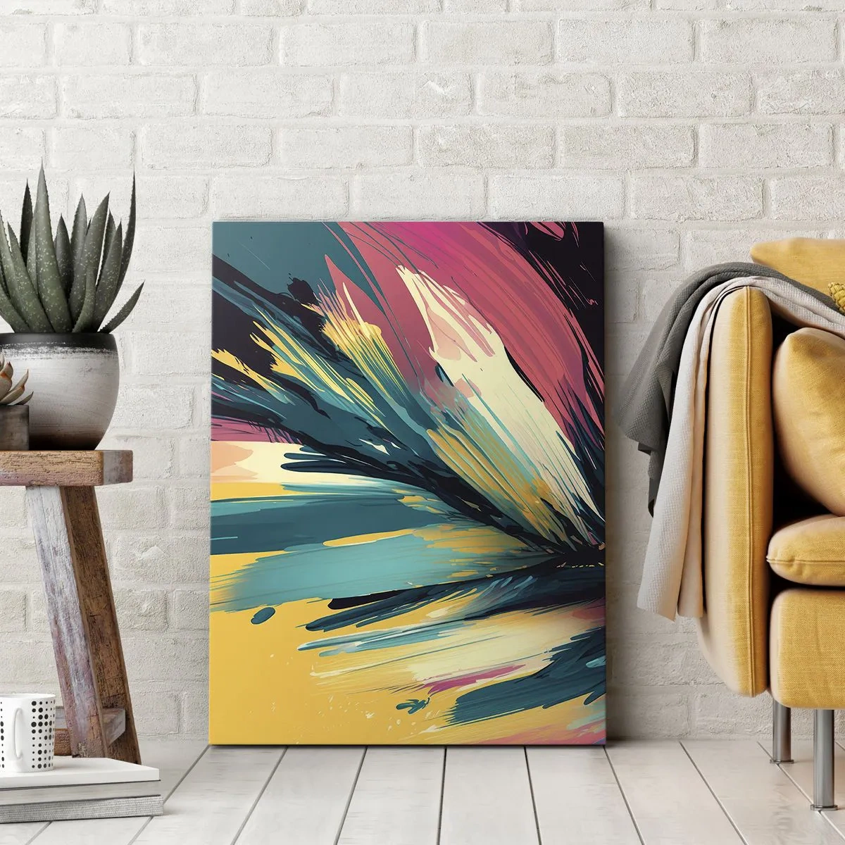 Cuadro sobre lienzo - Impresión de Imagen - Composición - una explosión de alegría - 65x120 cm