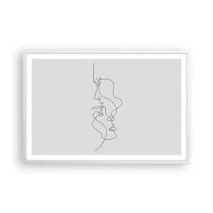 Póster en marco blanco - El calor de los deseos lúgubres - 91x61 cm