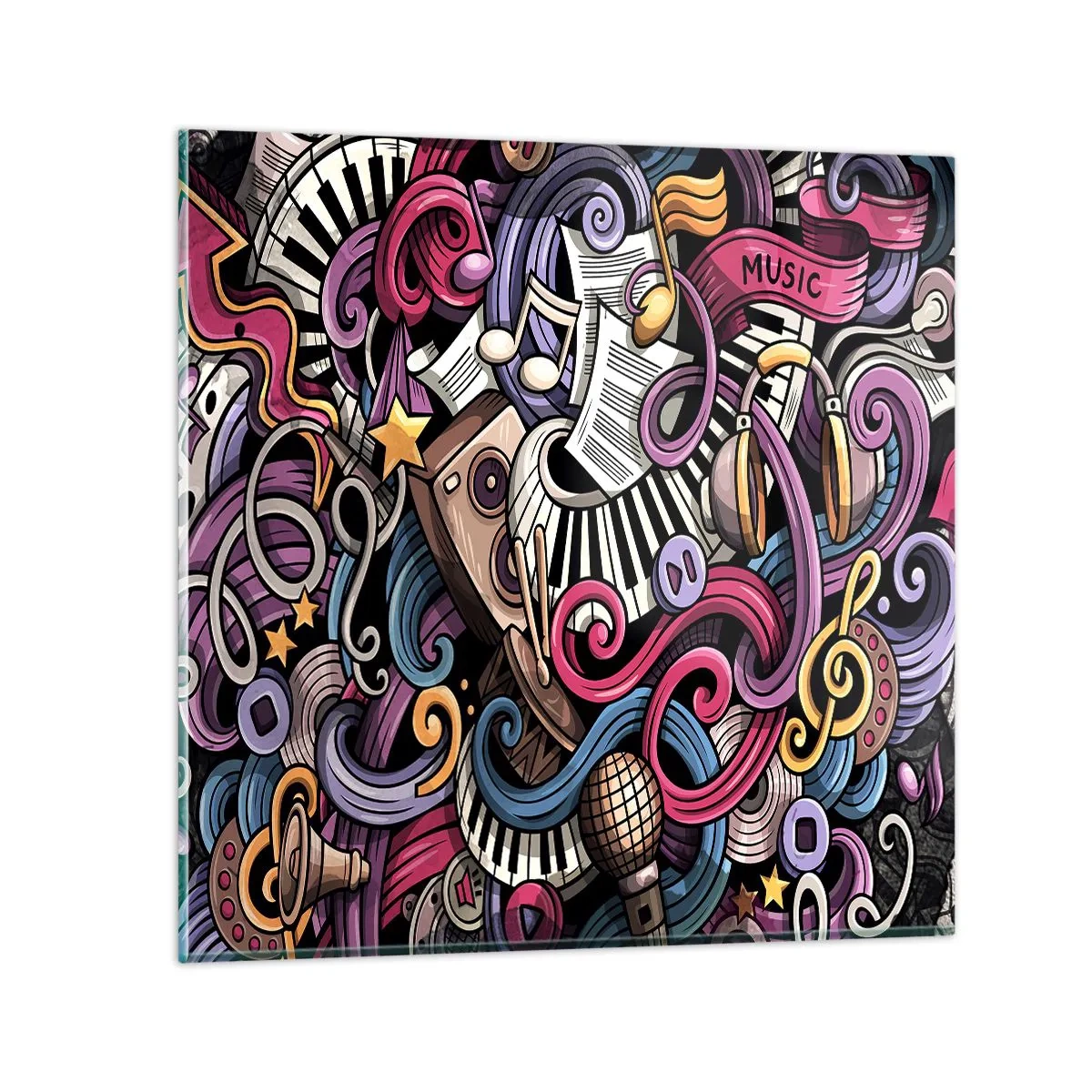 Cuadro sobre vidrio - Impresiones sobre Vidrio - Una melodía complicada - 50x50 cm