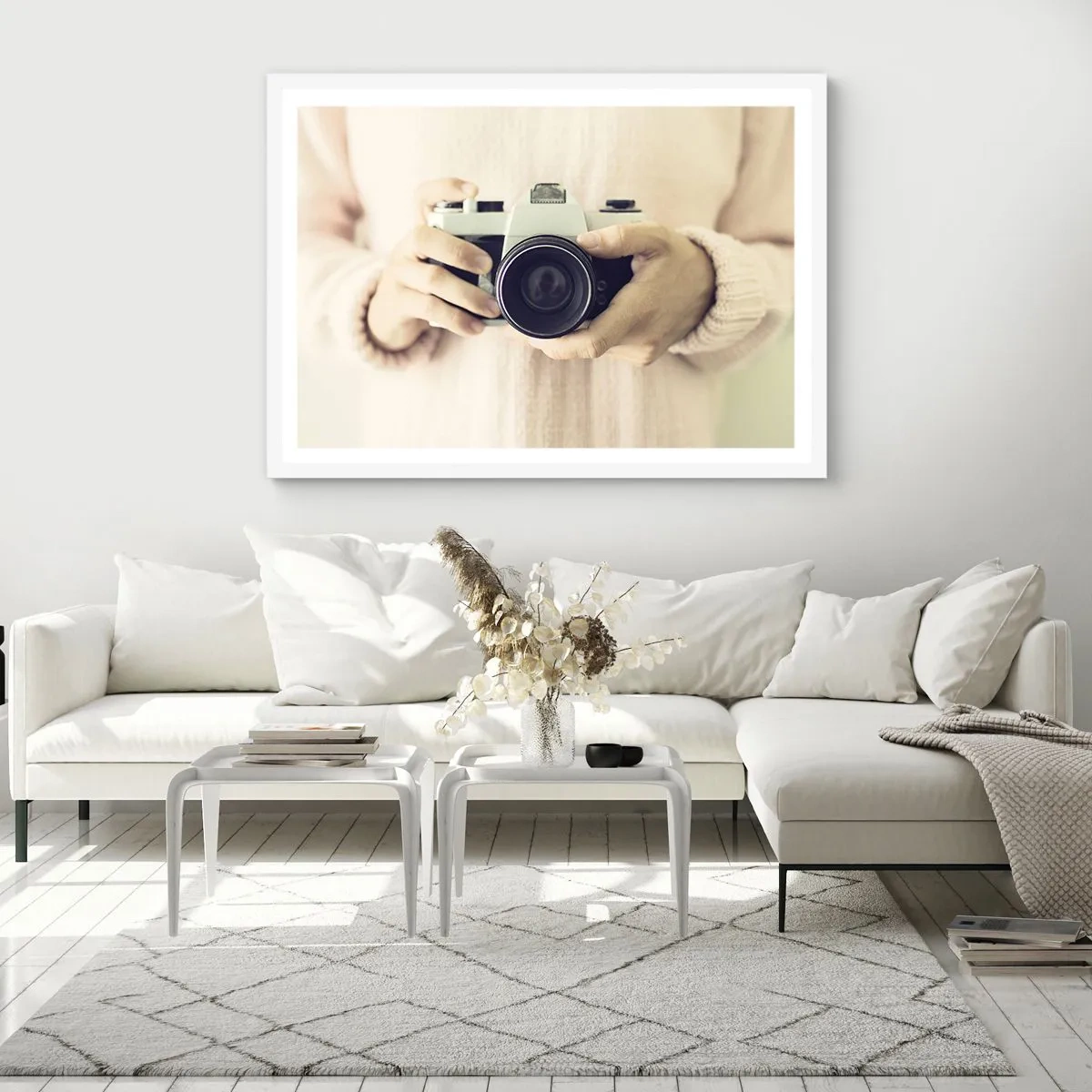 Póster en marco blanco - Una visión diferente - 100x70 cm