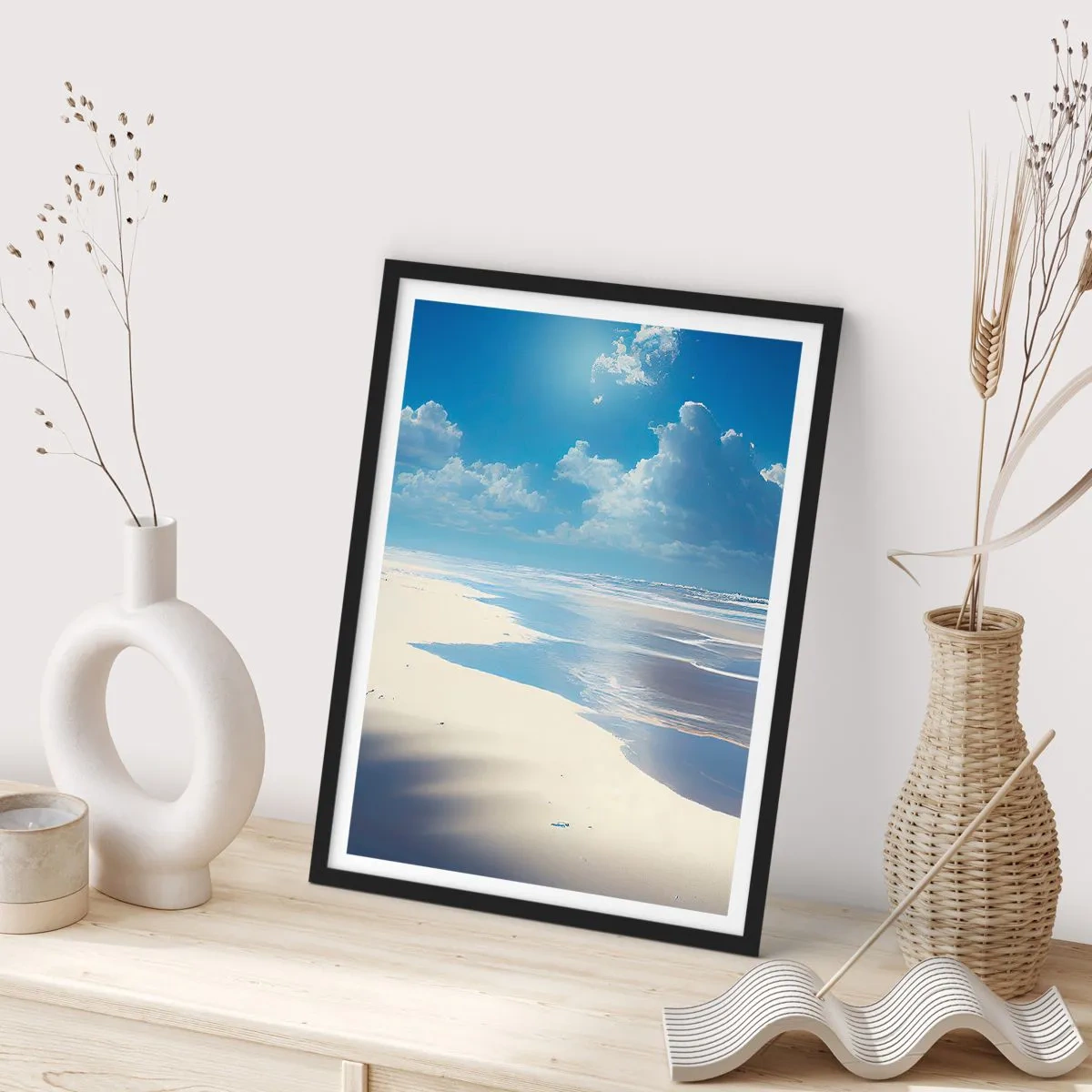 Póster en marco negro - Vacaciones en el paraíso - 70x100 cm