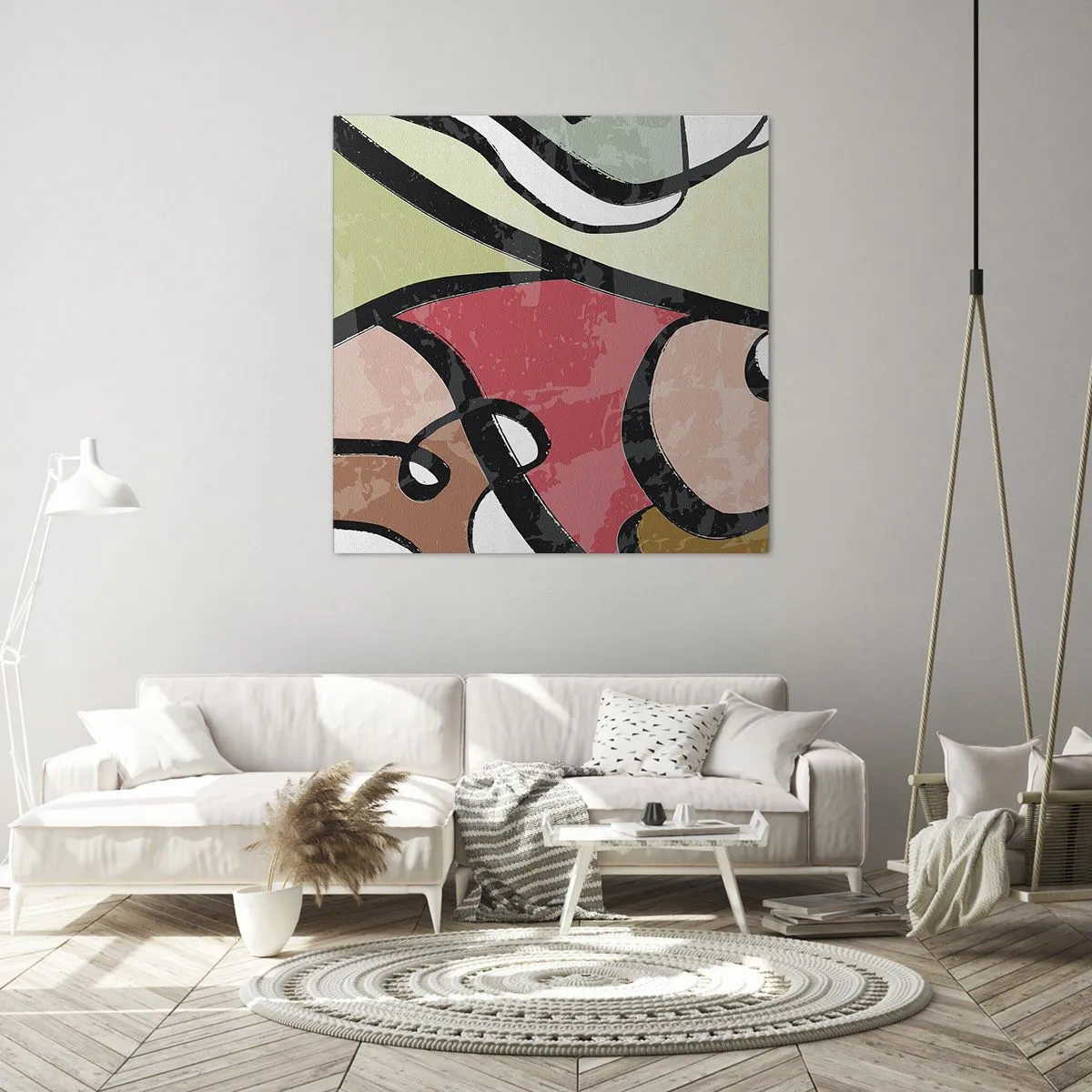 Cuadro sobre lienzo - Impresión de Imagen - Piruetas entre colores - 50x50 cm