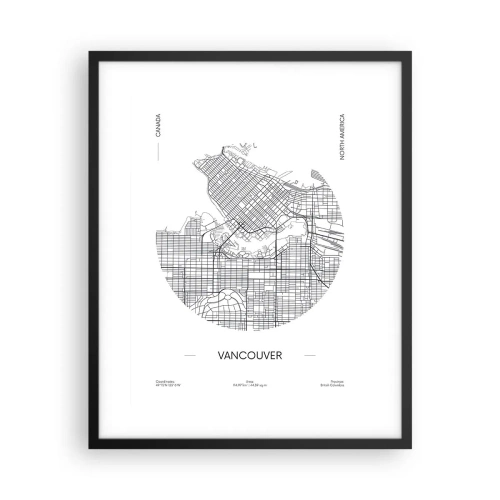 Póster en marco negro - Anatomía de Vancouver - 40x50 cm