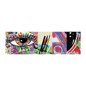 Muestra de fotomural Premium Canvas - Un ojo colorido - un alma colorida - Abstracción, Ojo, Gráficos - 100x30 cm