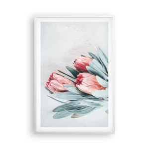 Póster en marco blanco - Avergonzada de su propia belleza - 61x91 cm