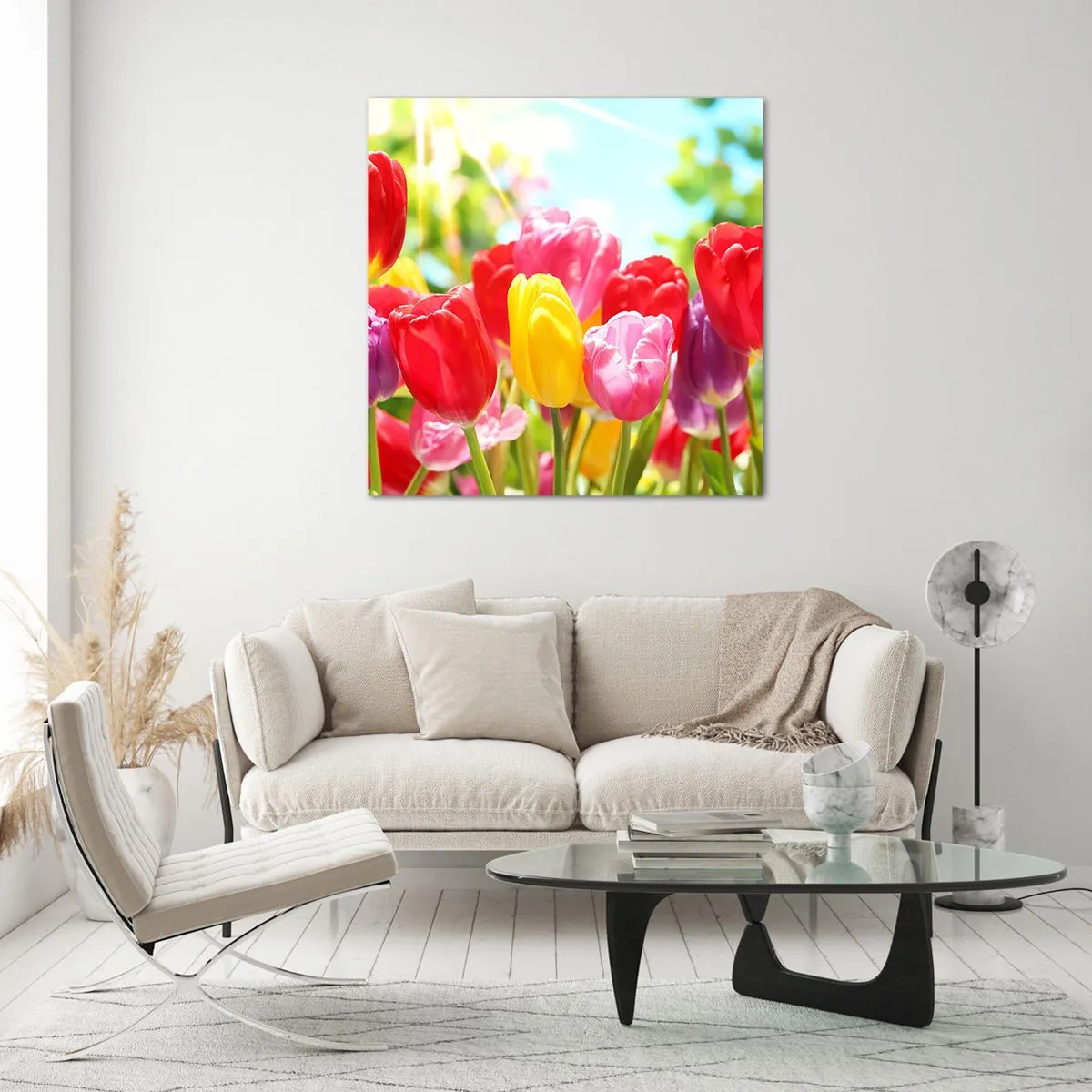 Cuadro sobre vidrio - Impresiones sobre Vidrio - Somos nosotros, ¡los colores de mayo! - 50x50 cm