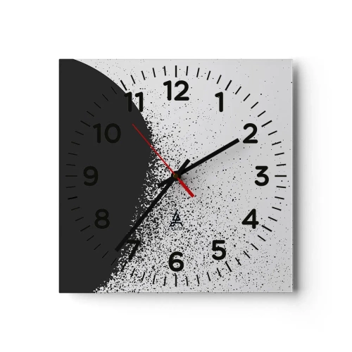 Reloj de pared - Reloj de vidrio - El movimiento de las partículas - 40x40 cm