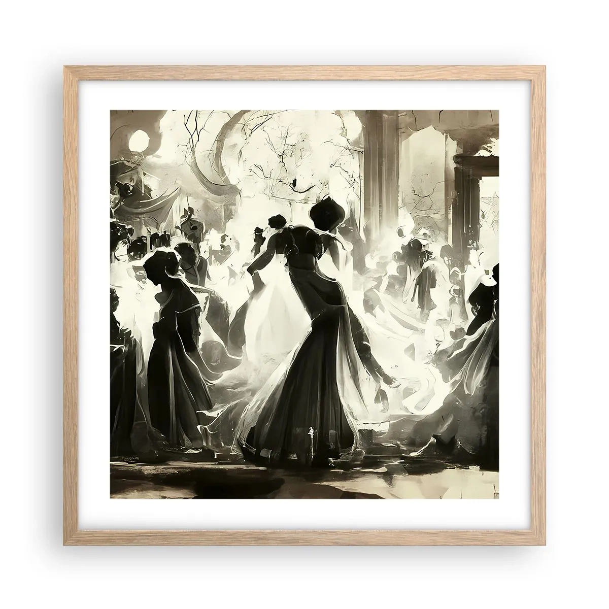 Póster en marco roble claro - Gran mascarada - 50x50 cm