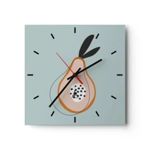 Reloj de pared - Reloj de vidrio - Pera abstracta sobre un fondo claro - 30x30cm - El interior de la naturaleza - Decoración de pared moderna para salón y dormitorio ARTTOR