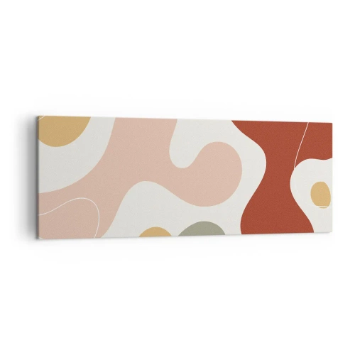 Cuadro sobre lienzo - Impresión de Imagen - Una composición abstracta en tonos pastel con formas dinámicas. - 140x50cm - La esencia de la pintura - Decoración de pared moderna para salón y dormitorio ARTTOR
