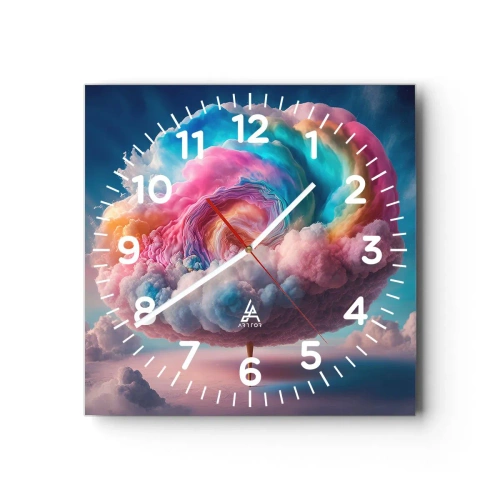 Reloj de pared - Reloj de vidrio - El sueño de un parque de atracciones - 30x30 cm