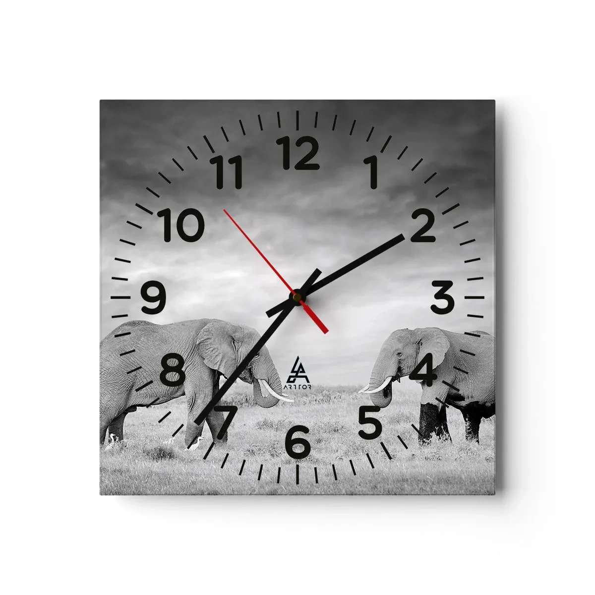 Reloj de pared - Reloj de vidrio - El gris es hermoso - 30x30 cm