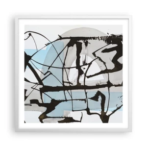 Póster en marco blanco - Azul a pesar de todo - 60x60 cm