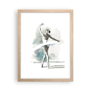 Póster en marco roble claro - Encantada por un cisne - 30x40 cm