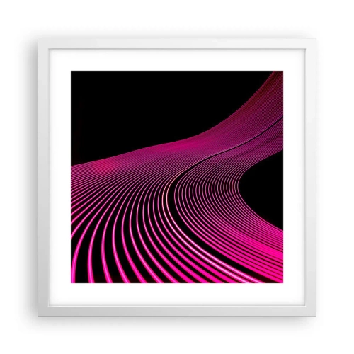 Póster en marco blanco - Avenida de luz - 40x40 cm