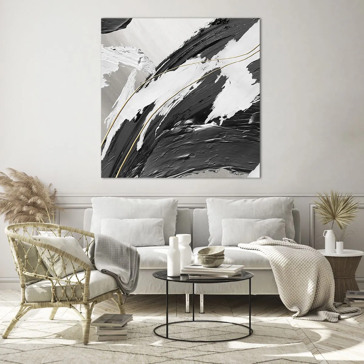 Cuadro sobre vidrio - Impresiones sobre Vidrio - Abstracción con estilo - 70x70 cm