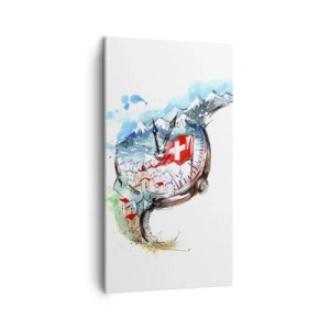 Cuadro sobre lienzo - Impresión de Imagen - El espíritu de Suiza - 45x80 cm