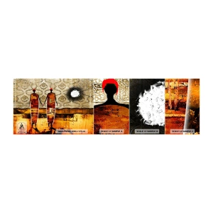 Muestra de fotomural autoadhesivo Deluxe Sticker - Composición étnica en colores africanos - Gente, África, Gráficos - 100x30 cm