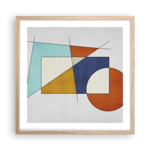 Póster en marco roble claro - Abstracción: diversión modernista - 50x50 cm