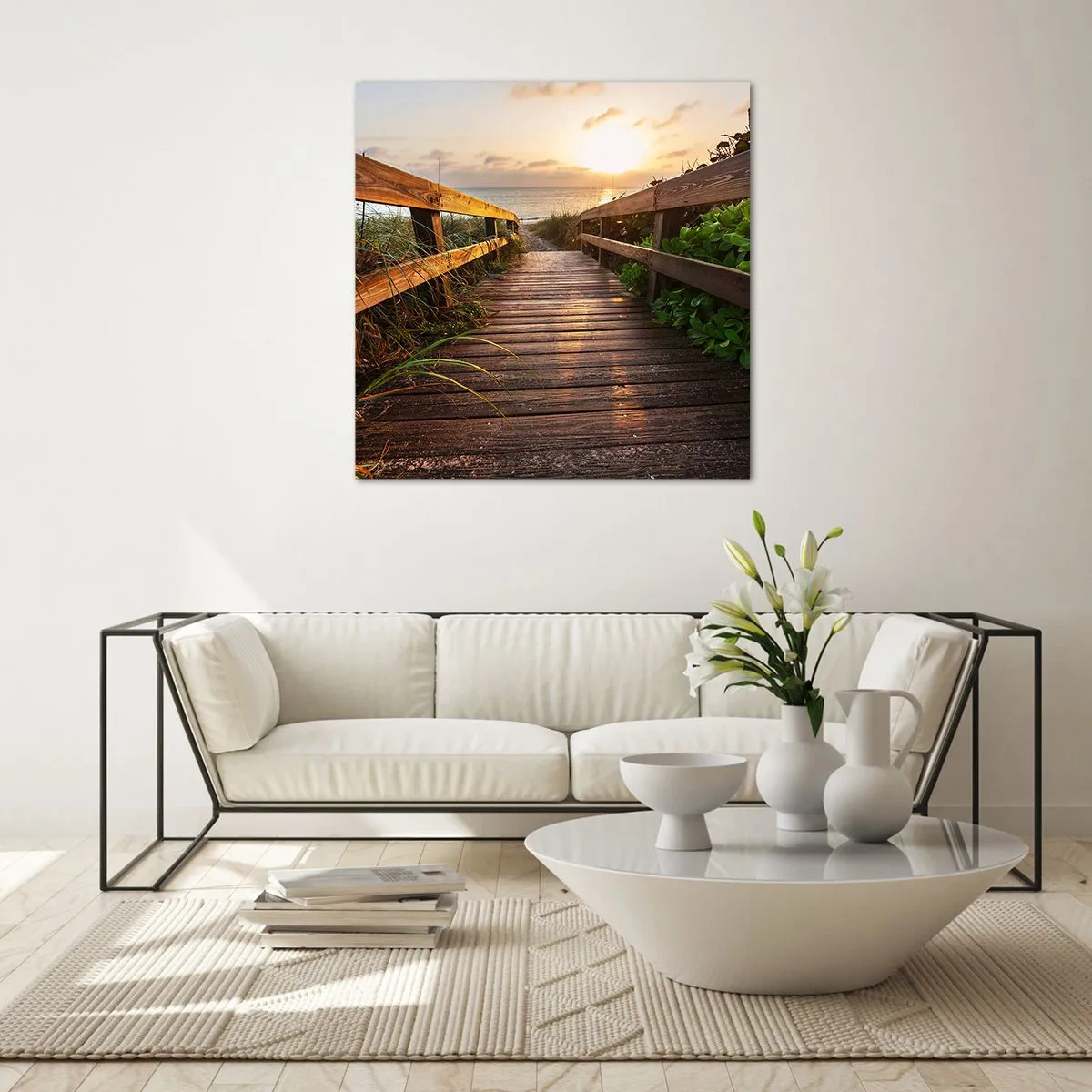 Cuadro sobre vidrio - Impresiones sobre Vidrio - Y directamente a la orilla - 60x60 cm