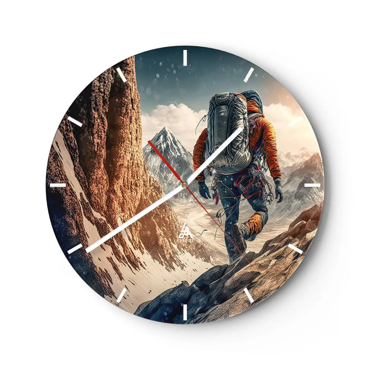 Reloj de pared - Reloj de vidrio - Guerrero solitario - 30x30 cm