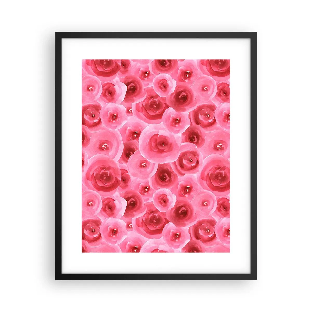 Póster en marco negro - Rosas abajo y arriba - 40x50 cm