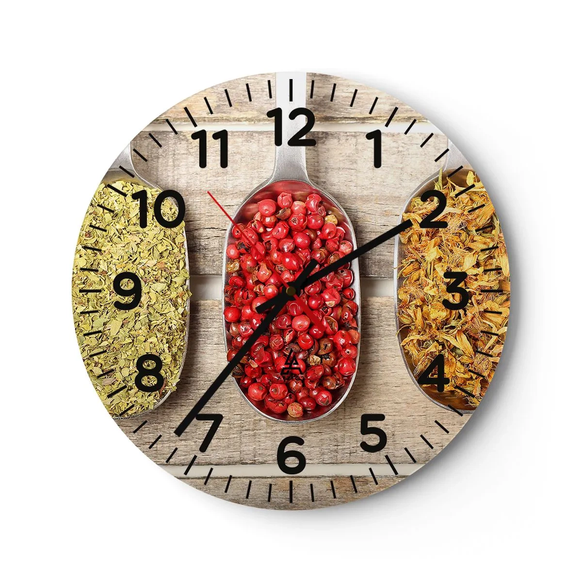 Reloj de pared - Reloj de vidrio - La magia de la cocina - 30x30 cm