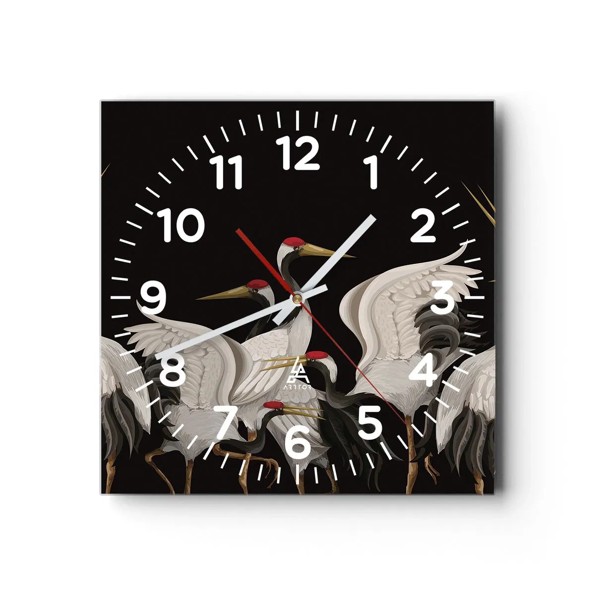 Reloj de pared - Reloj de vidrio - Asuntos de aves - 40x40 cm