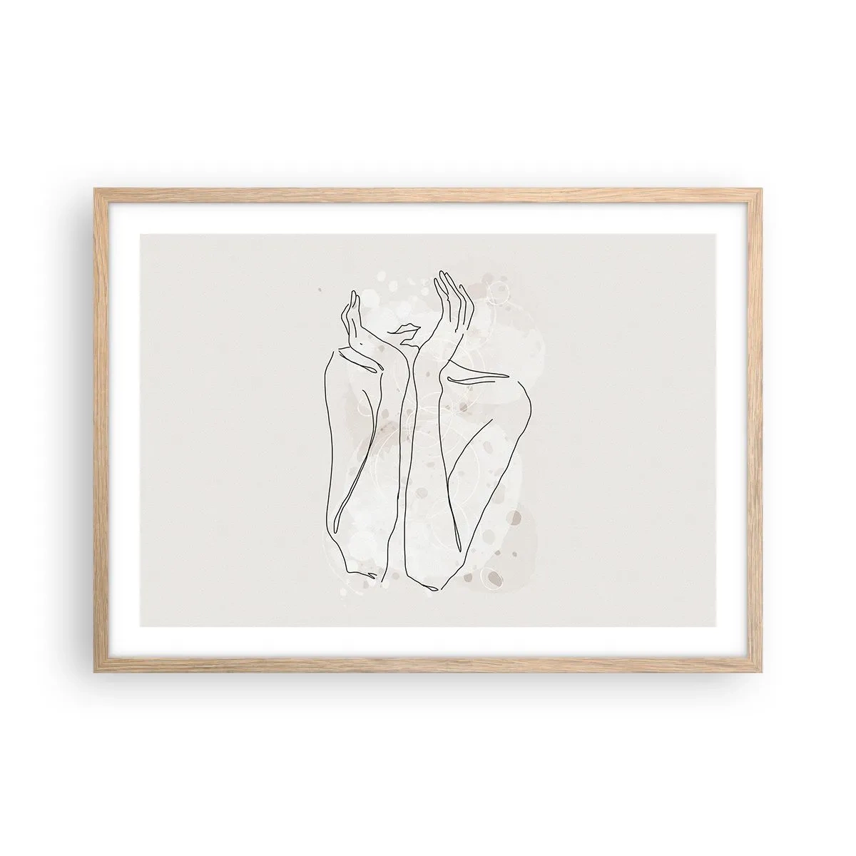 Póster en marco roble claro - Un momento de ensueño - 70x50 cm