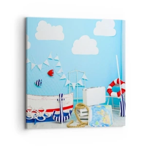 Cuadro sobre lienzo - Impresión de Imagen - El ansia de aventura de un niño - 70x70 cm