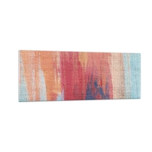 Cuadro sobre vidrio - Impresiones sobre Vidrio - Pinceladas abstractas coloridas - 140x50cm - Trazos de arco iris - Decoración de pared moderna para salón y dormitorio ARTTOR