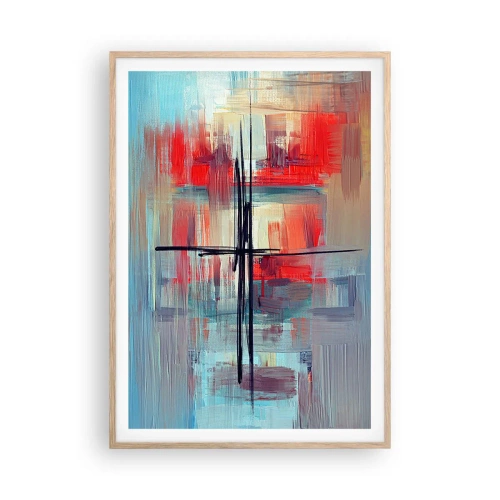 Póster en marco roble claro - Paisaje en una dimensión desconocida - 70x100 cm