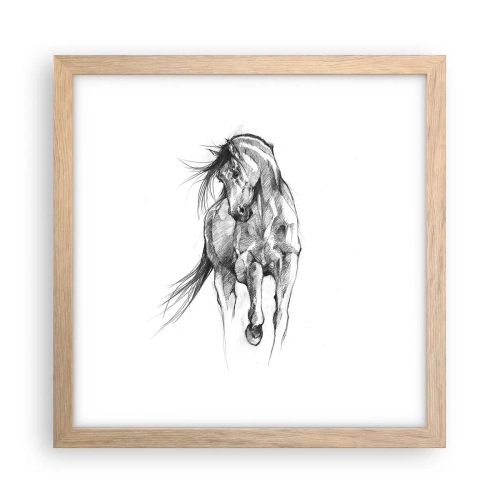Póster en marco roble claro - En un elegante trote - 30x30 cm