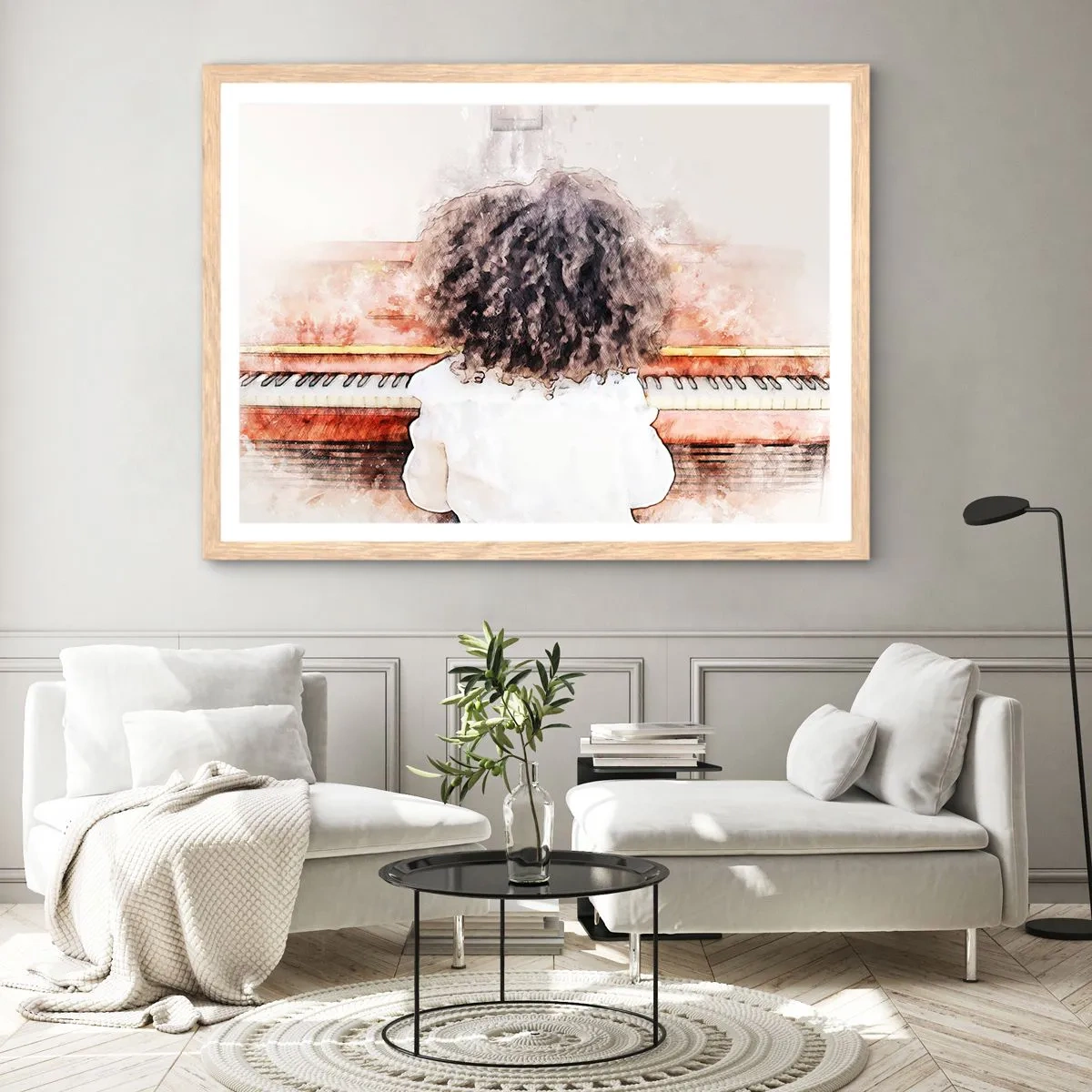 Póster en marco roble claro - Descubriendo un mundo nuevo - 70x50 cm