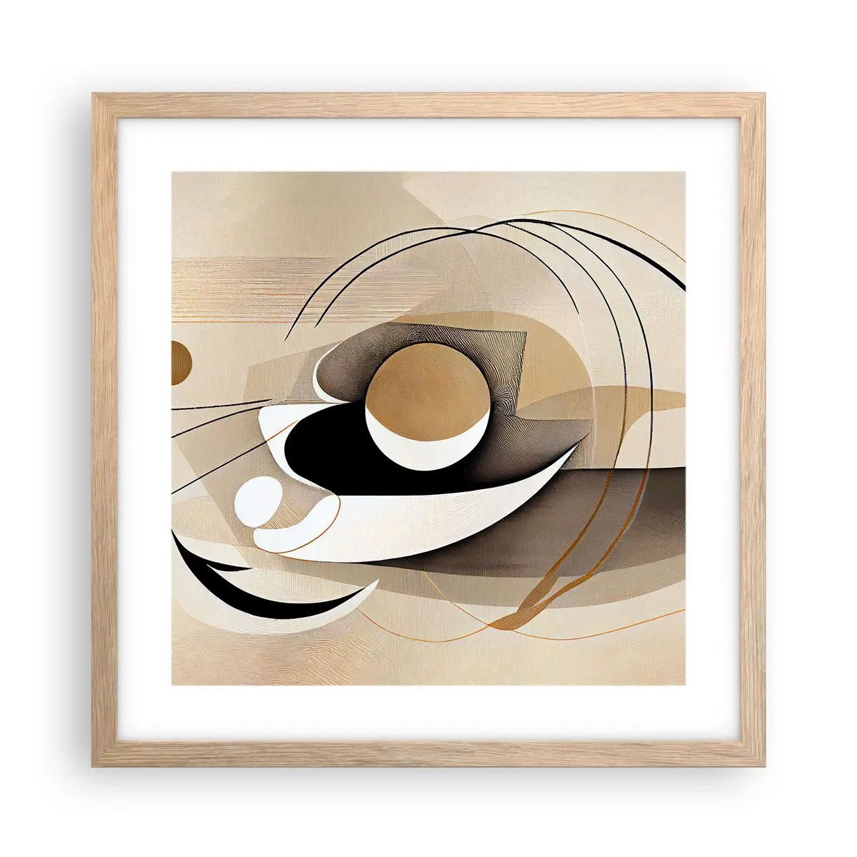 Póster en marco roble claro - Composición: la esencia de las cosas - 40x40 cm