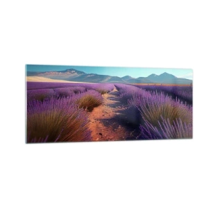 Cuadro sobre vidrio - Impresiones sobre Vidrio - Campos fragantes - 100x40 cm