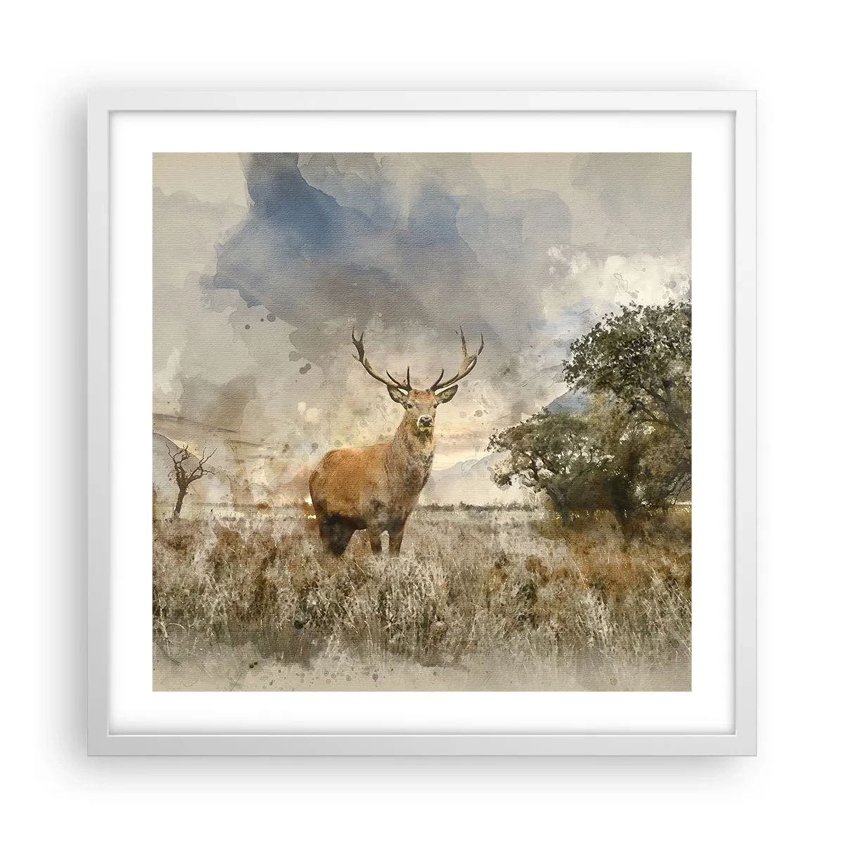 Póster en marco blanco - Dignidad - fuerza - encanto - 50x50 cm