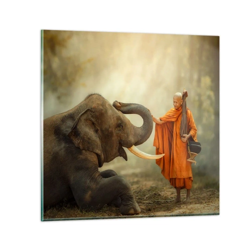 Cuadro sobre vidrio - Impresiones sobre Vidrio - Un encuentro en un viaje - 60x60 cm