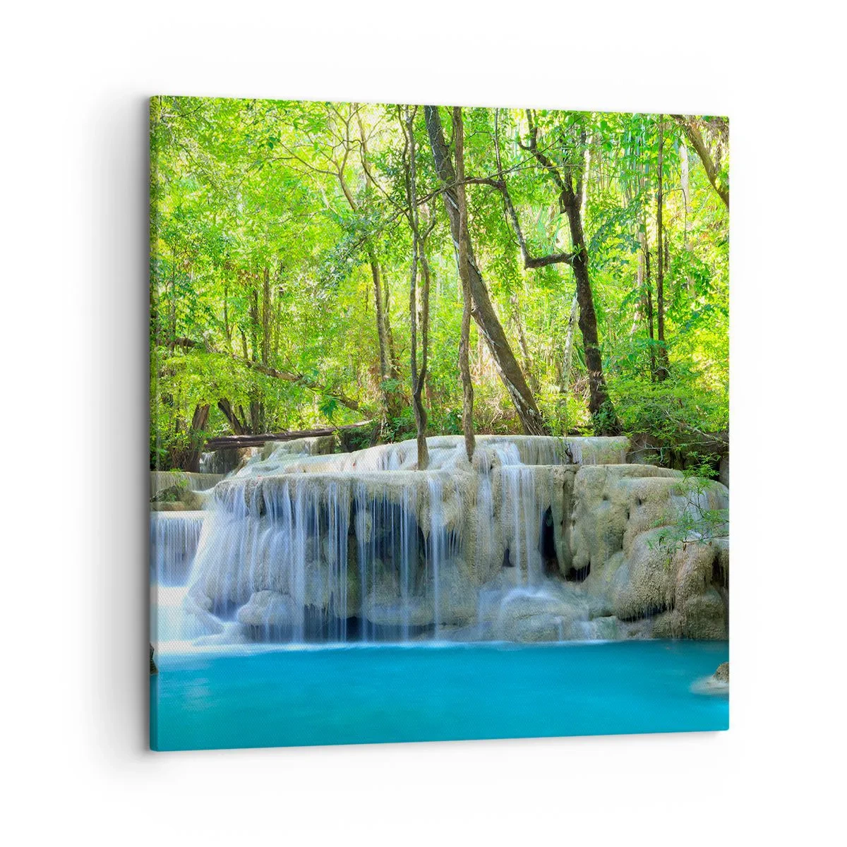 Cuadro sobre lienzo - Impresión de Imagen - Ahogarse en turquesa y verde - 50x50 cm