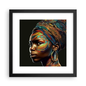 Póster en marco negro - Reina africana - 30x30 cm