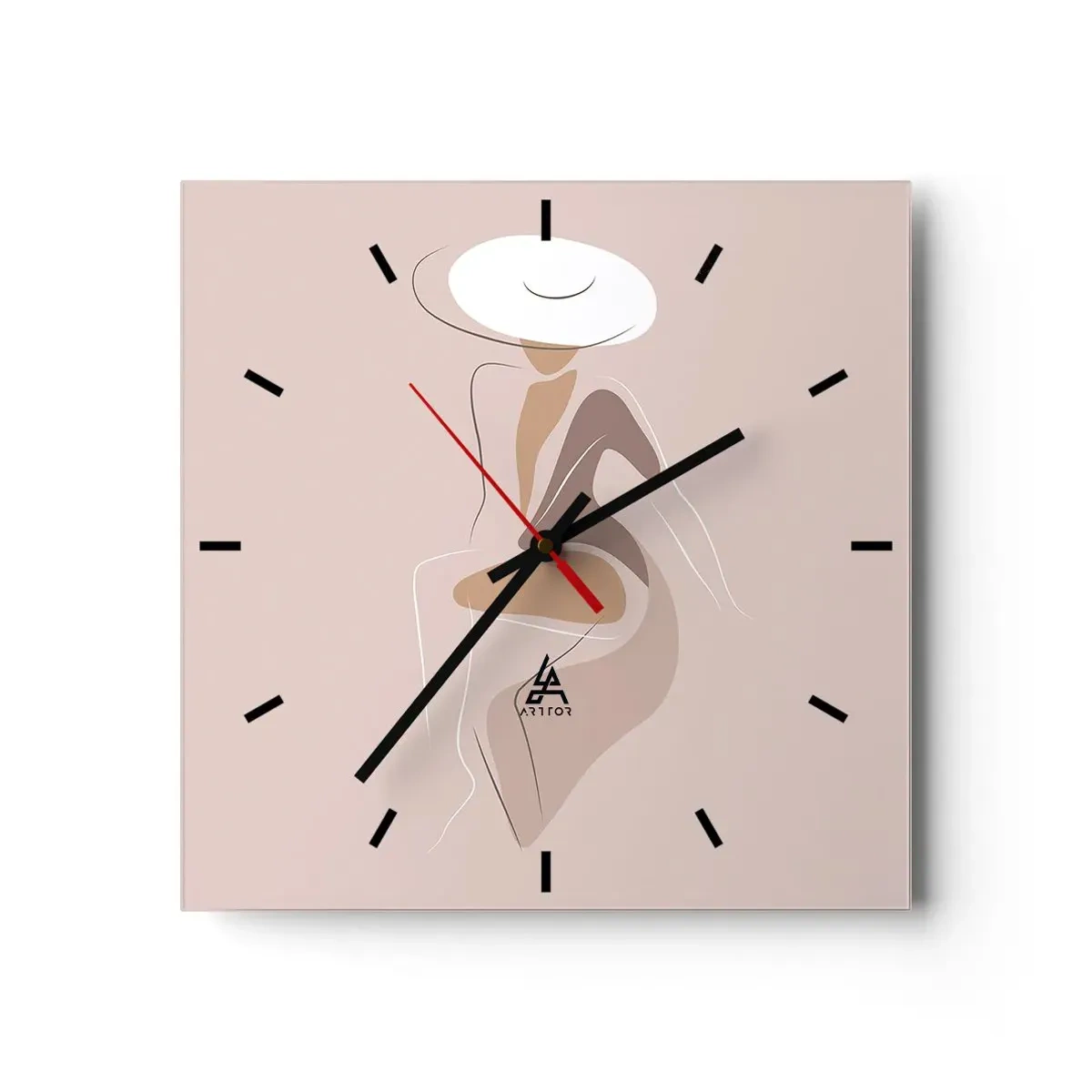 Reloj de pared - Reloj de vidrio - Una auténtica dama - 40x40 cm