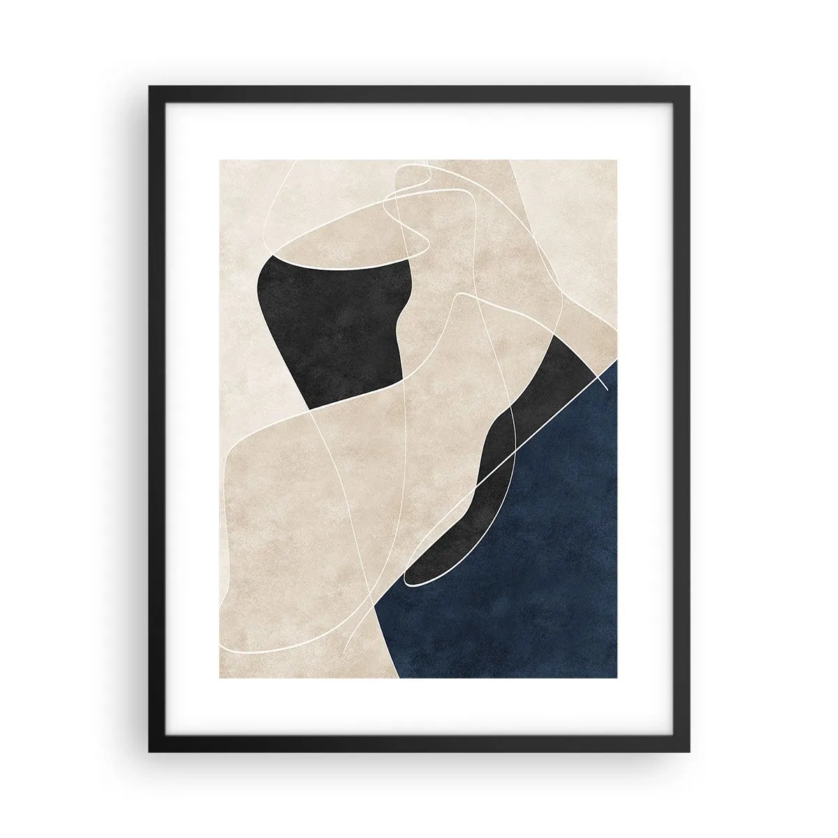 Póster en marco negro - Composición abstracta - contraste de colores - 40x50 cm