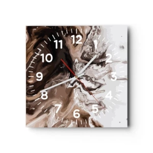 Reloj de pared - Reloj de vidrio - Contenencia del color - 30x30 cm