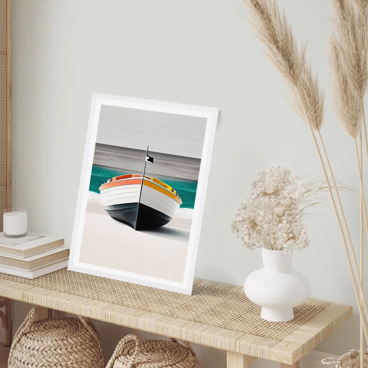 Póster en marco blanco - En su lugar exacto - 40x50 cm