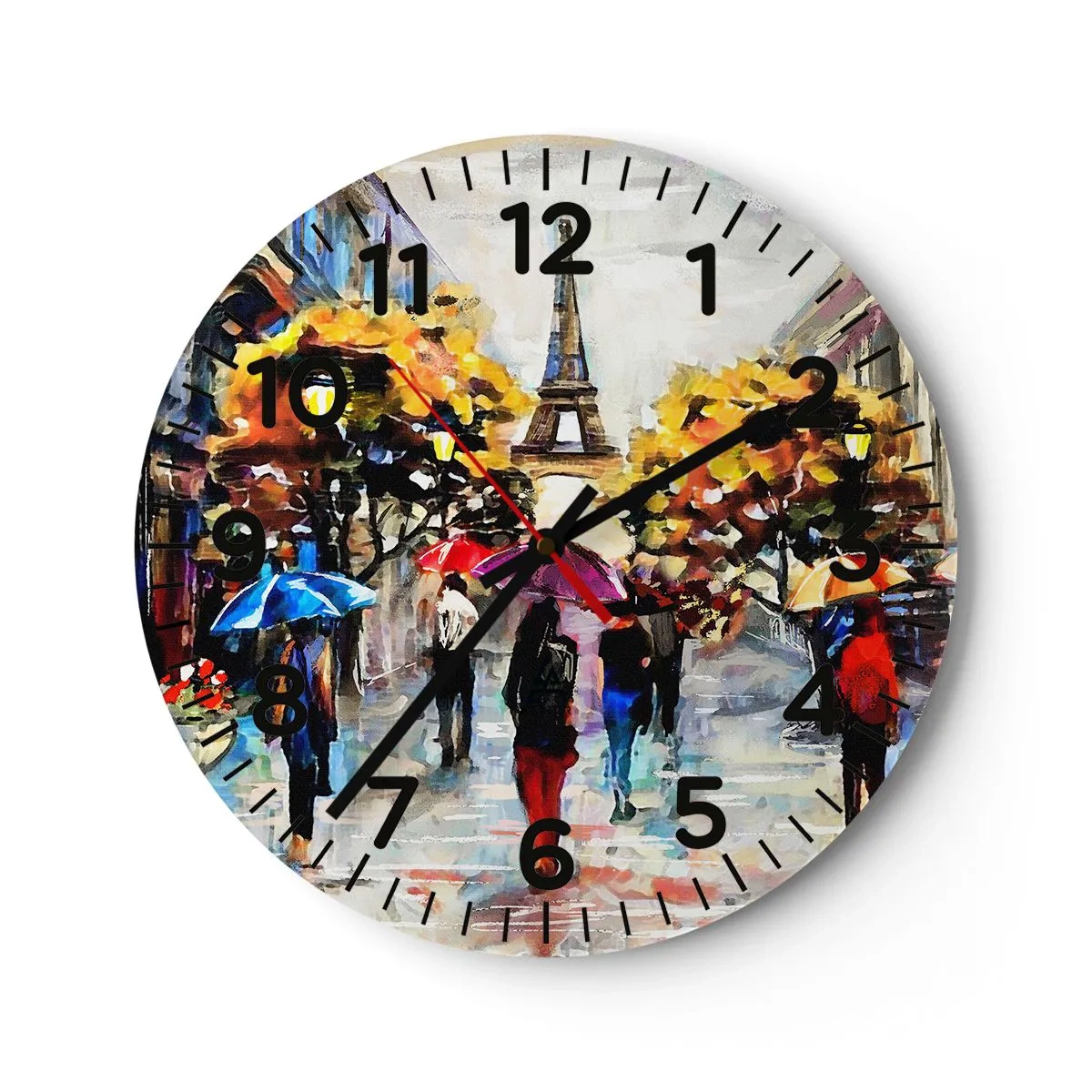 Reloj de pared - Reloj de vidrio - Especialmente hermoso en otoño - 30x30 cm