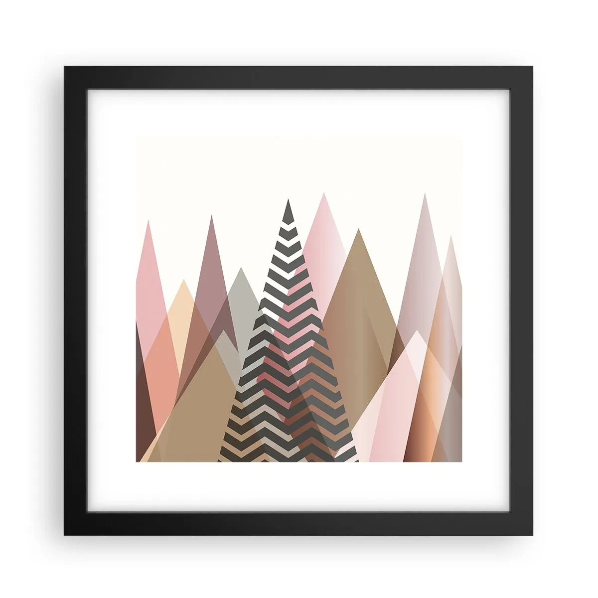 Póster en marco negro - Una visión piramidal - 30x30 cm