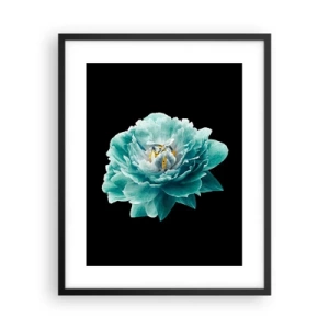 Póster en marco negro - Pétalos azules y dorados - 40x50 cm