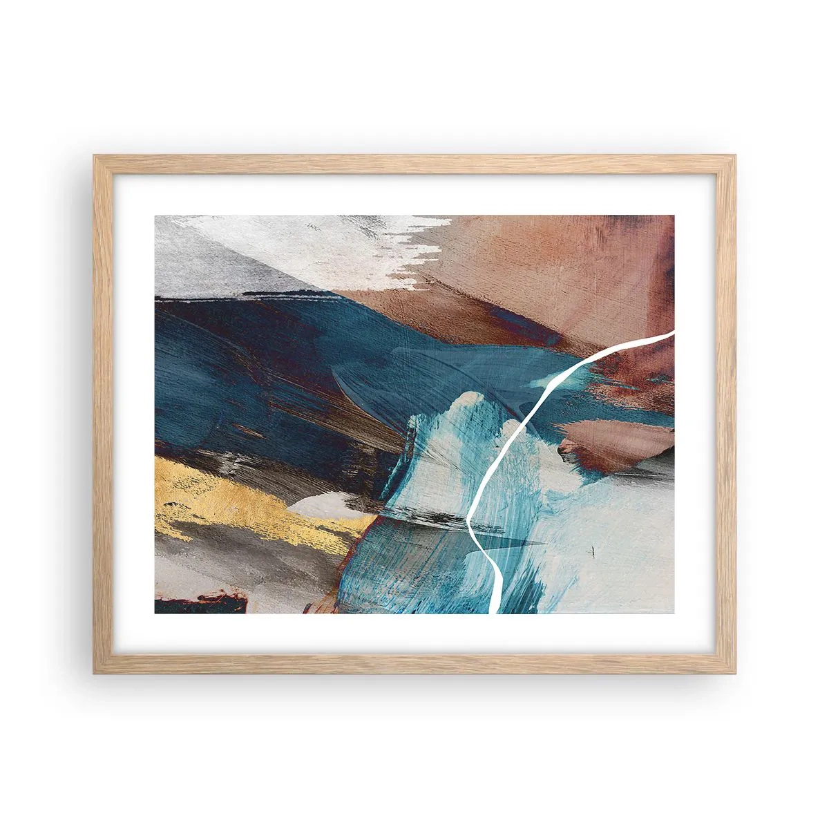 Póster en marco roble claro - Con estilo y energía - 50x40 cm