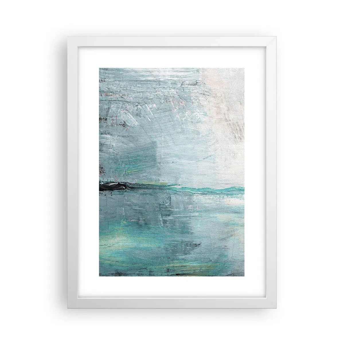 Póster en marco blanco - Horizontalmente sobre el azul - 30x40 cm