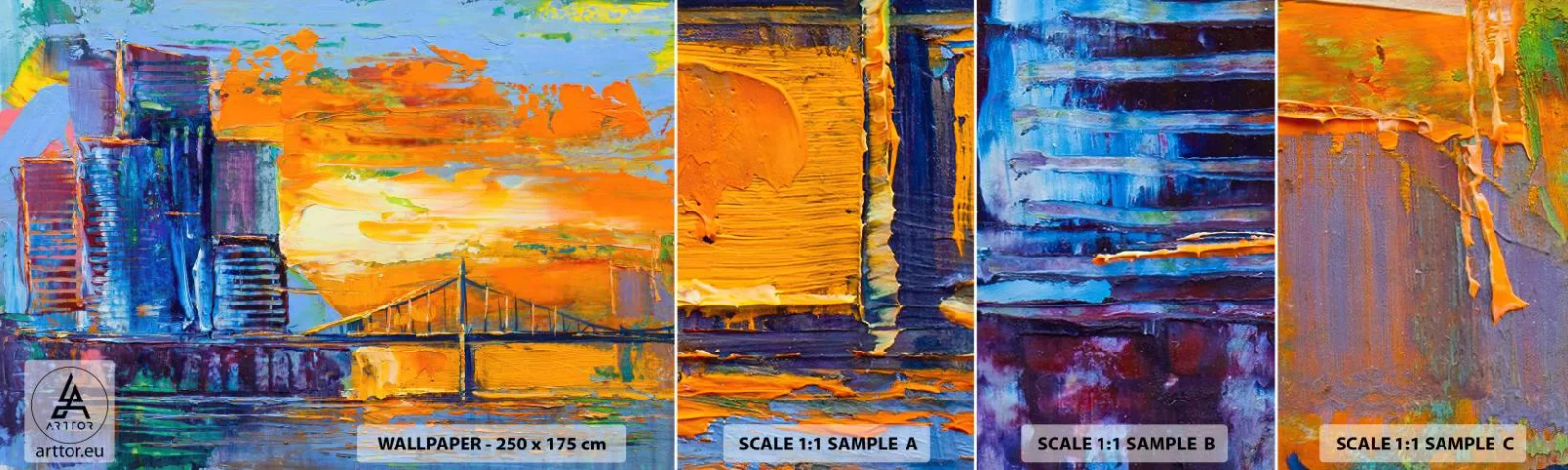 Muestra de fotomural autoadhesivo Deluxe Sticker - Cultura y naturaleza - Abstracción, Ciudad, Pedazo - 100x30 cm